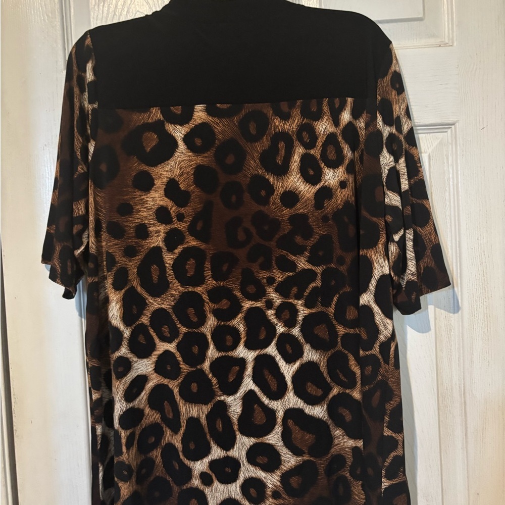 Brown and Black Leopard Print Blouse - Picture 2 of 4